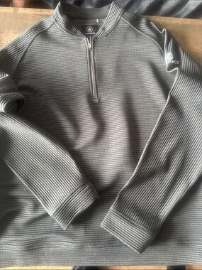Legacy Men's Ribbed Quarter-Zip Sweater in Gray